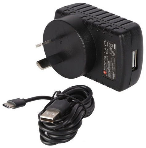 12W USB Charger 2.4A + USB Type-C Charging Cable (Black)